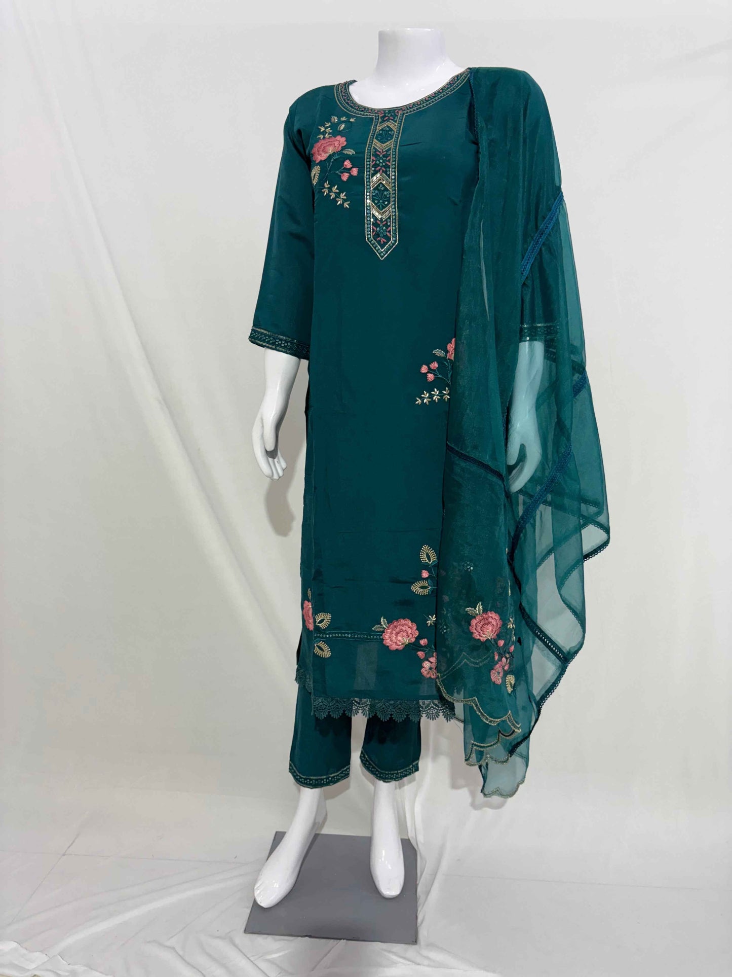 Festive Wear Green Kurta Set