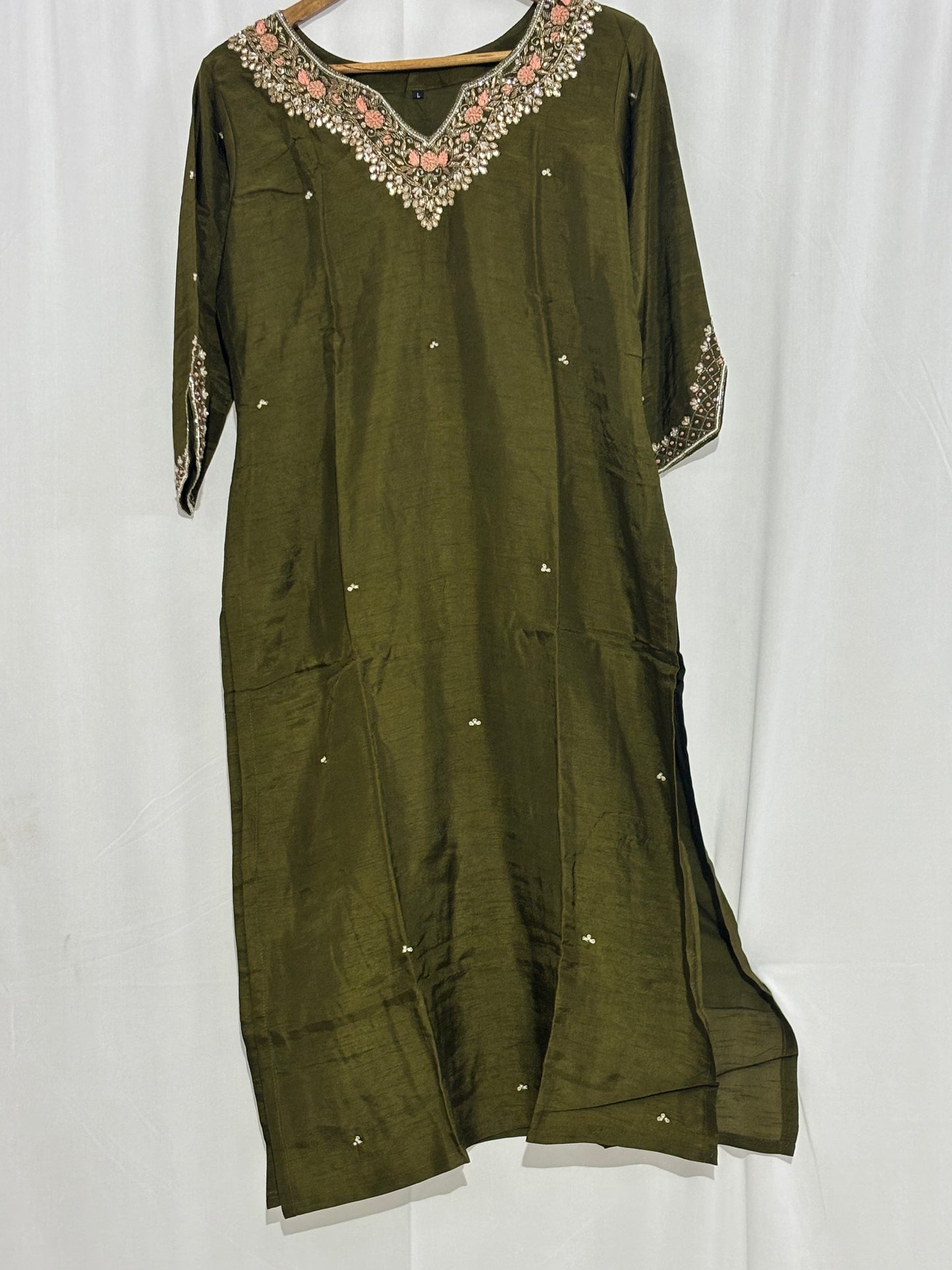 Festive Wear Mehendi Green Kurta Set