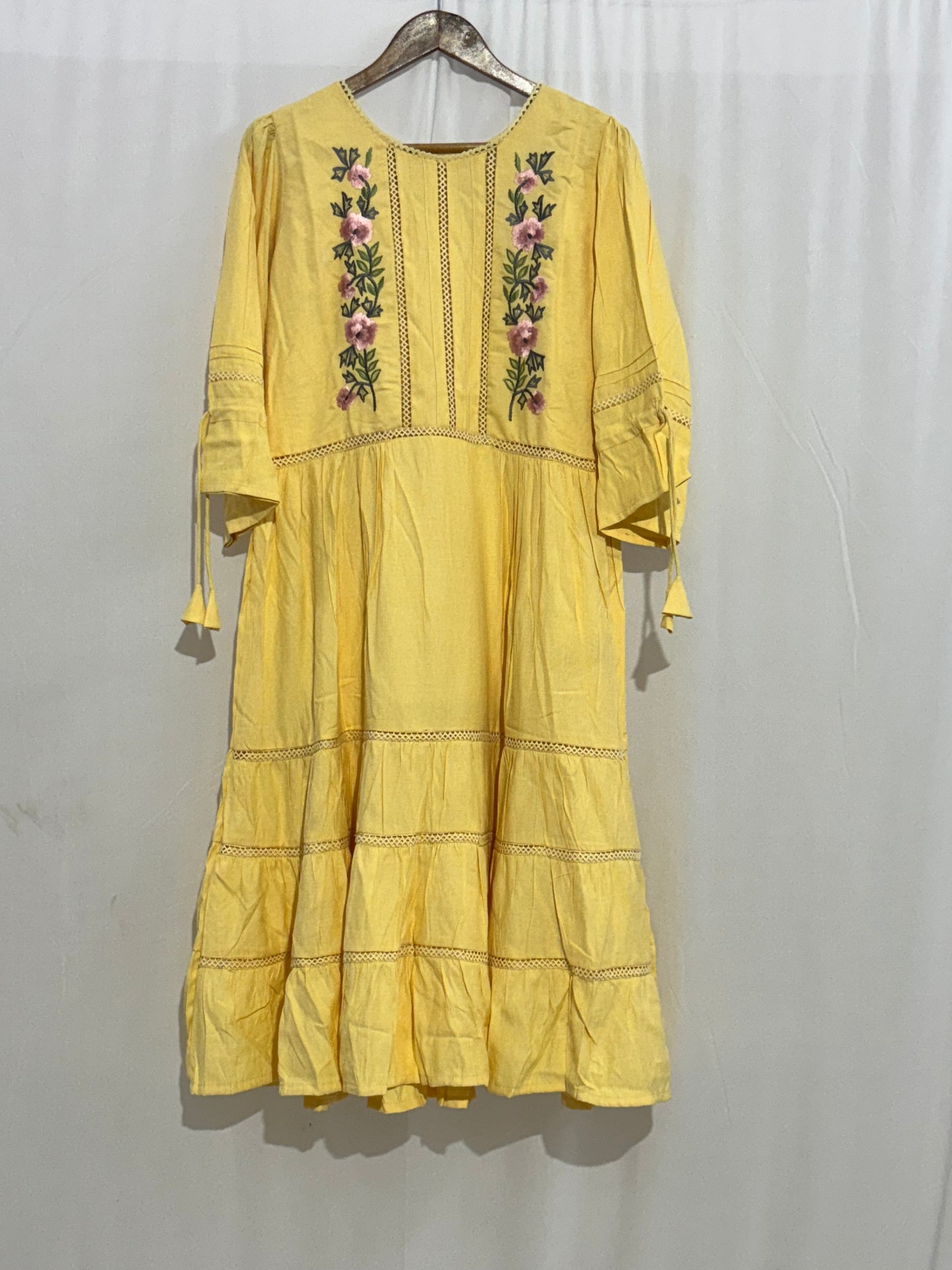 Daily Wear Yellow 1 Piece Anarkali suit