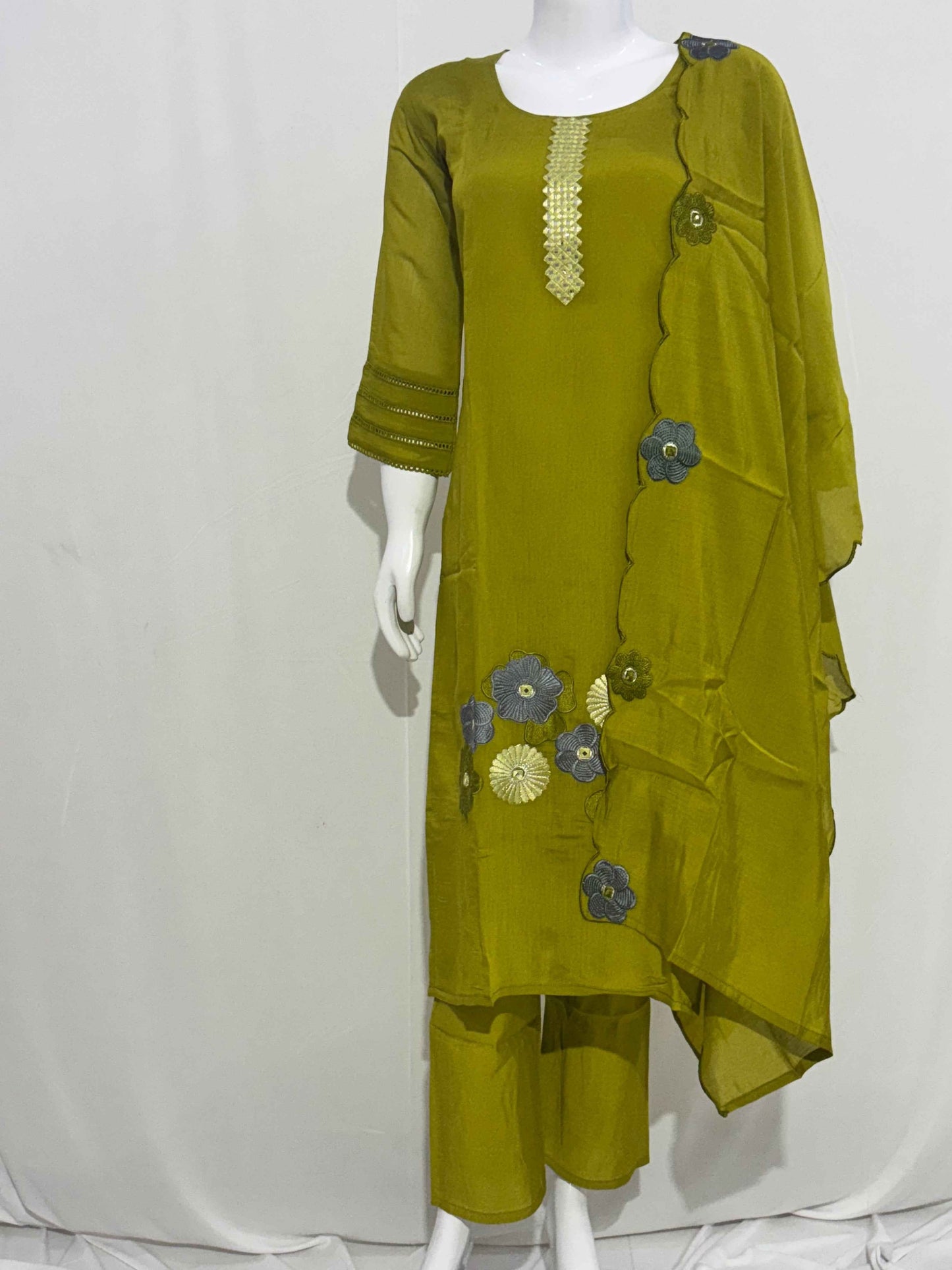 Festive Wear Green Kurta Set