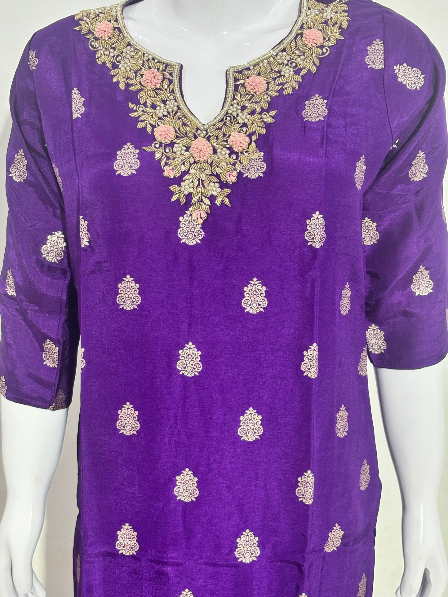 Festive Wear Purple Kurta Set