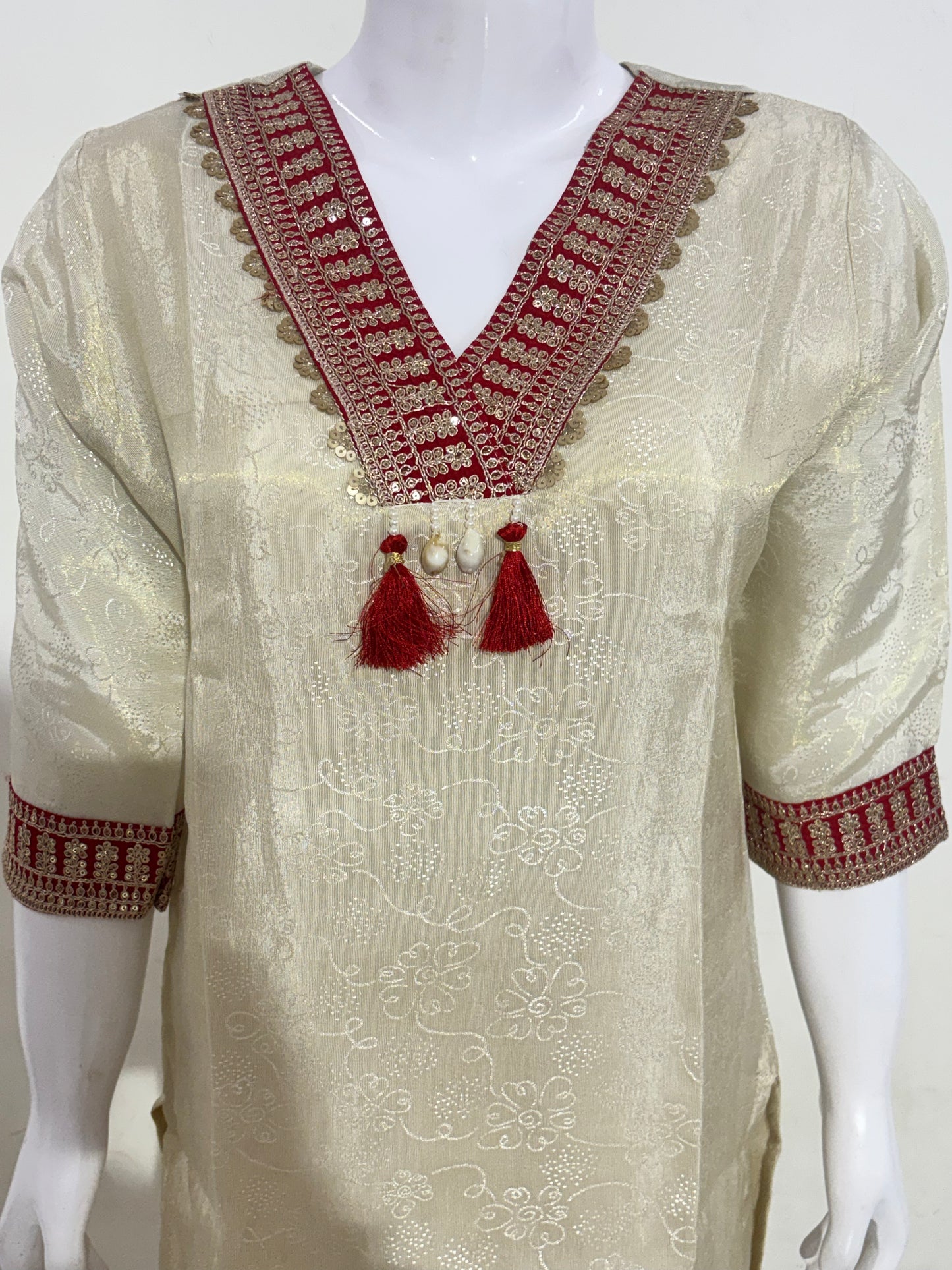Festive Wear Beige Kurta Set