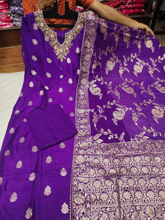 Festive Wear Purple Kurta Set