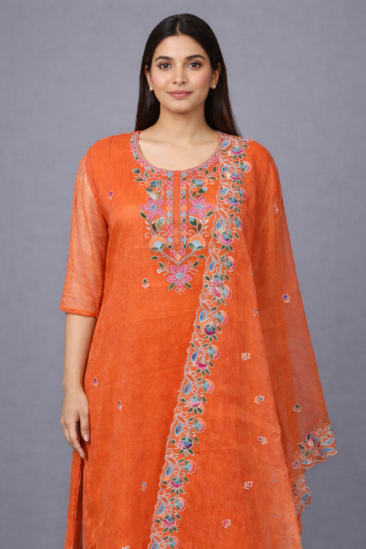 Daily Wear Peach Kota 2piece Kurta set