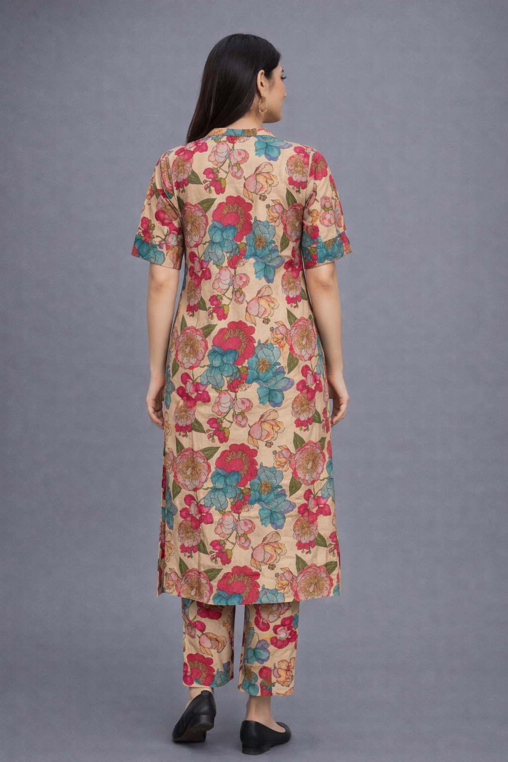 Beige Flax Cotton 2PC Kurta Set - HAB Collections