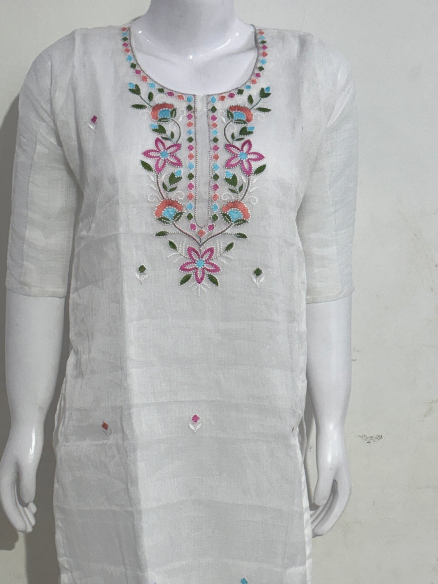 Daily Wear White Kota 2piece Kurta set