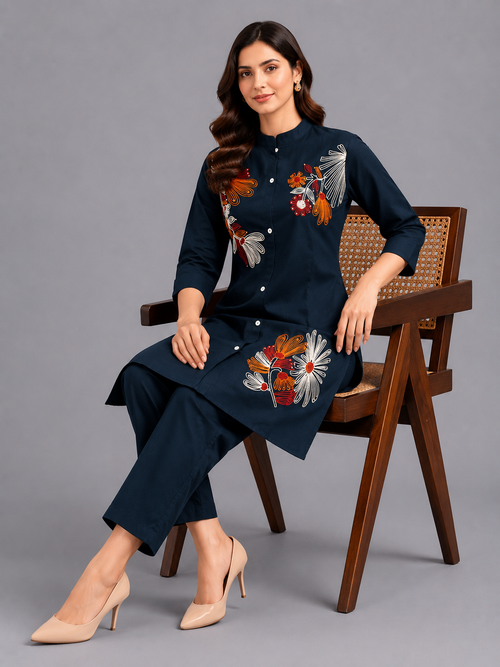Blue Cotton Co-Ord Set - HAB Collections