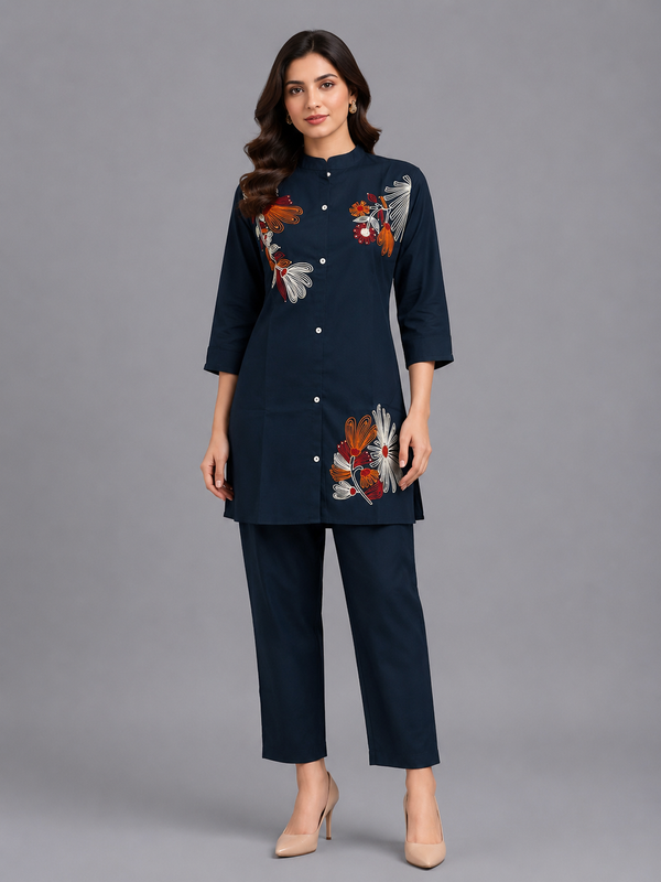 Blue Cotton Co-Ord Set - HAB Collections