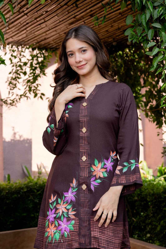 Daily Wear Brown Viscose Co-Ord set
