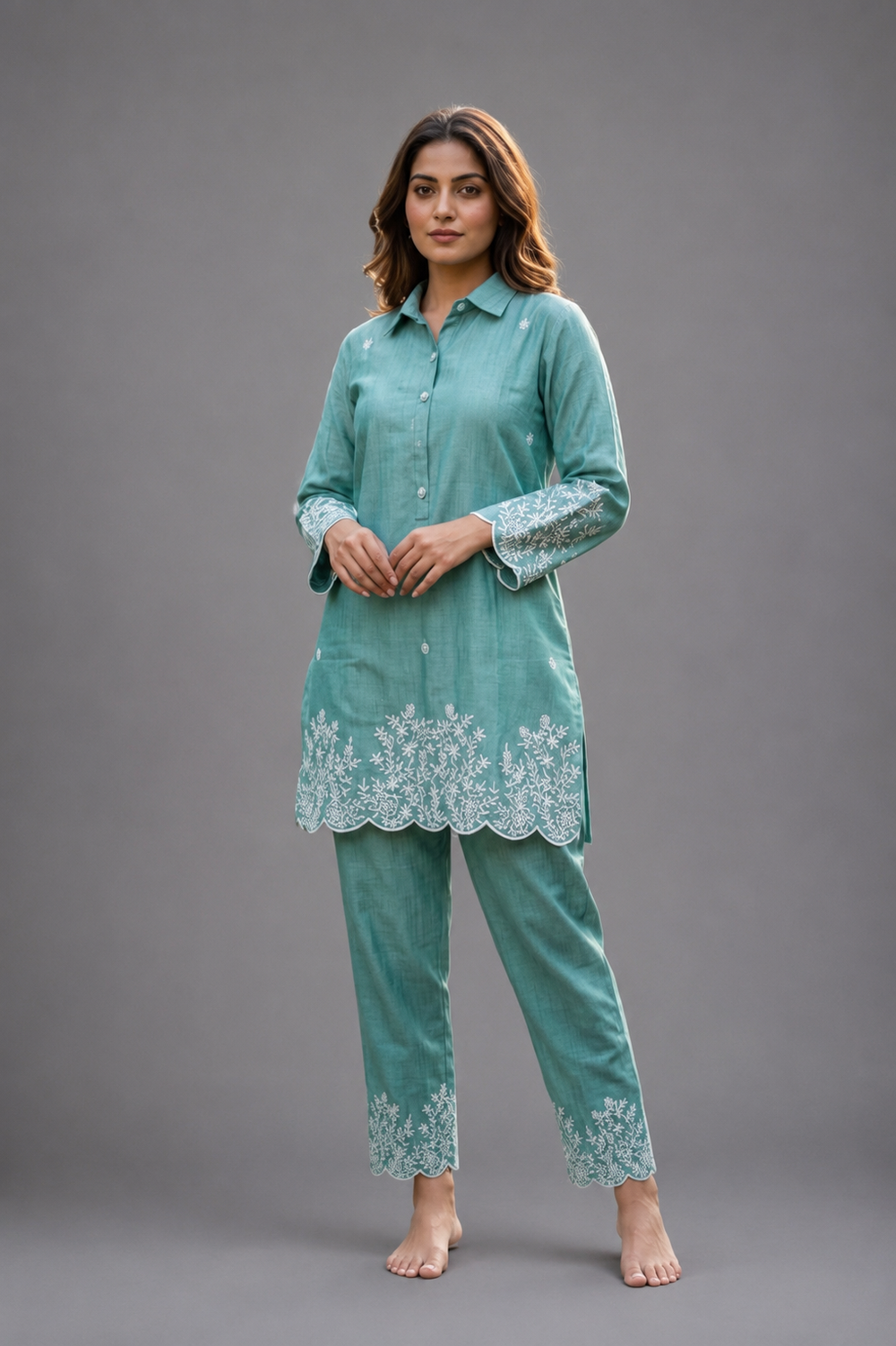 Green Viscose Rayon Co-Ord Set - HAB Collections