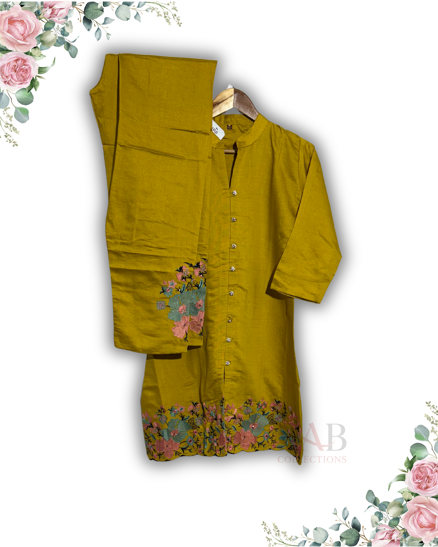 Festive Wear Mustard Co-ord Set – Rayon Fabric
