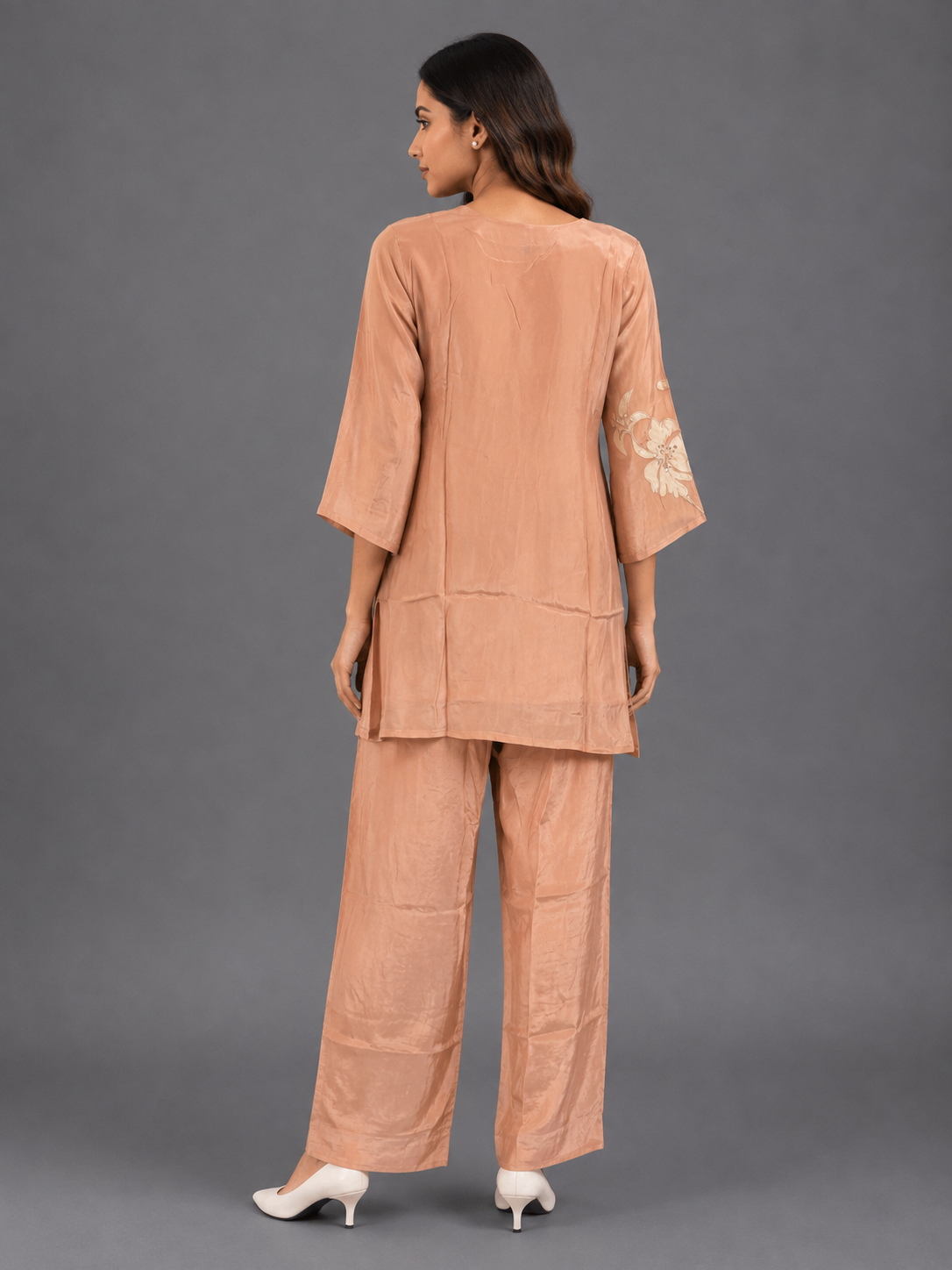 Festive Wear Peach HO Silk Co-Ord set - Code: CSPE