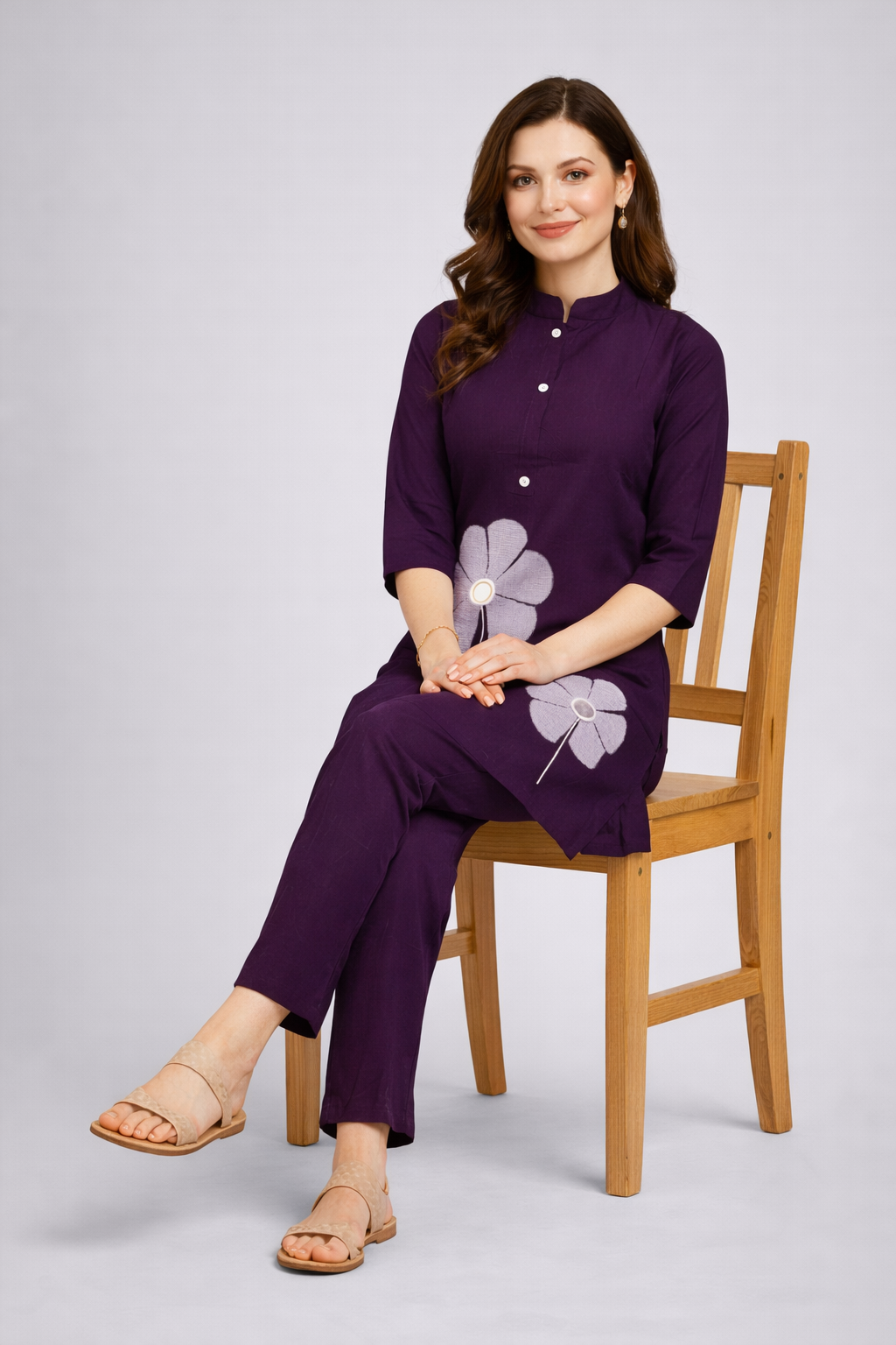 Festive Wear Purple Co ord Set