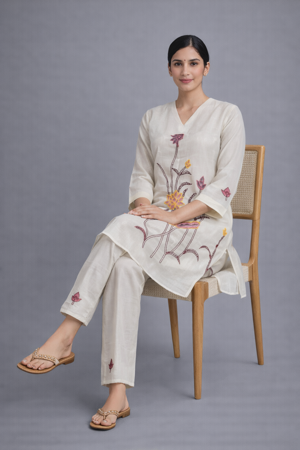 Festive Wear White Co ord Set