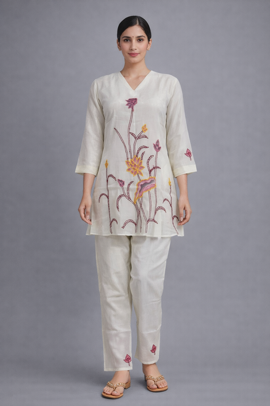 Festive Wear White Co ord Set