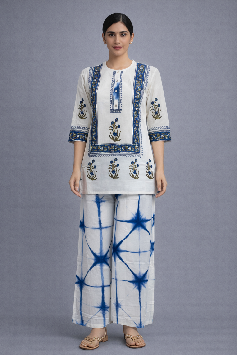 White Cotton Co-Ord Set - HAB Collections