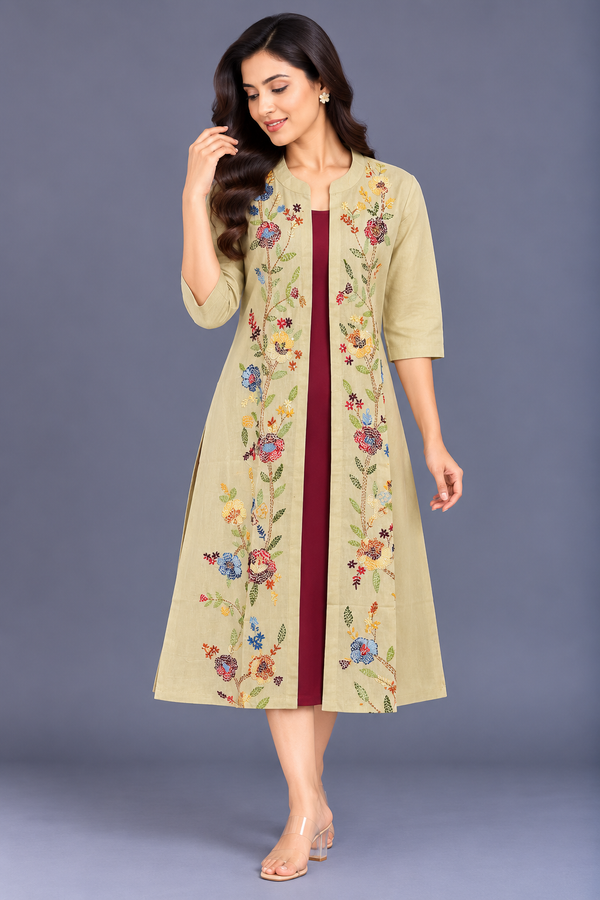 Beige cotton A-Line Suit · FRBE1