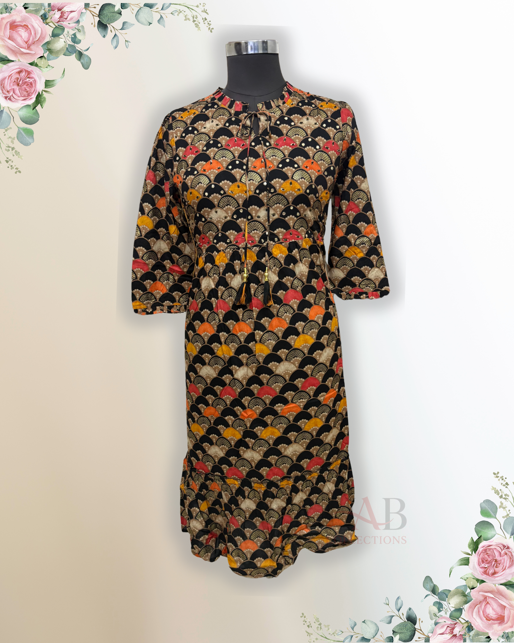 Daily Wear Black 1 Piece Anarkali suit - HAB Collections