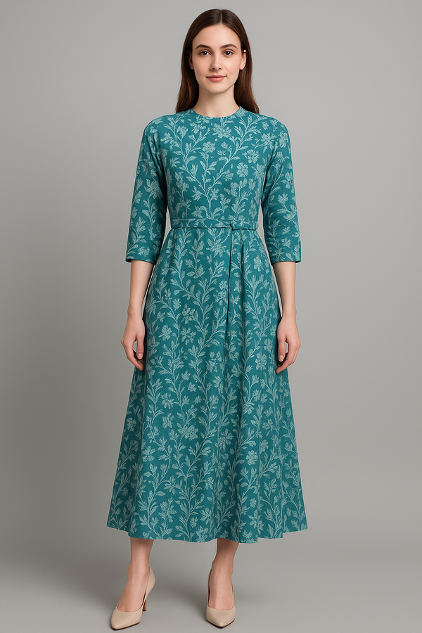 Multicolor Cotton Anarkali Suit - HAB Collections