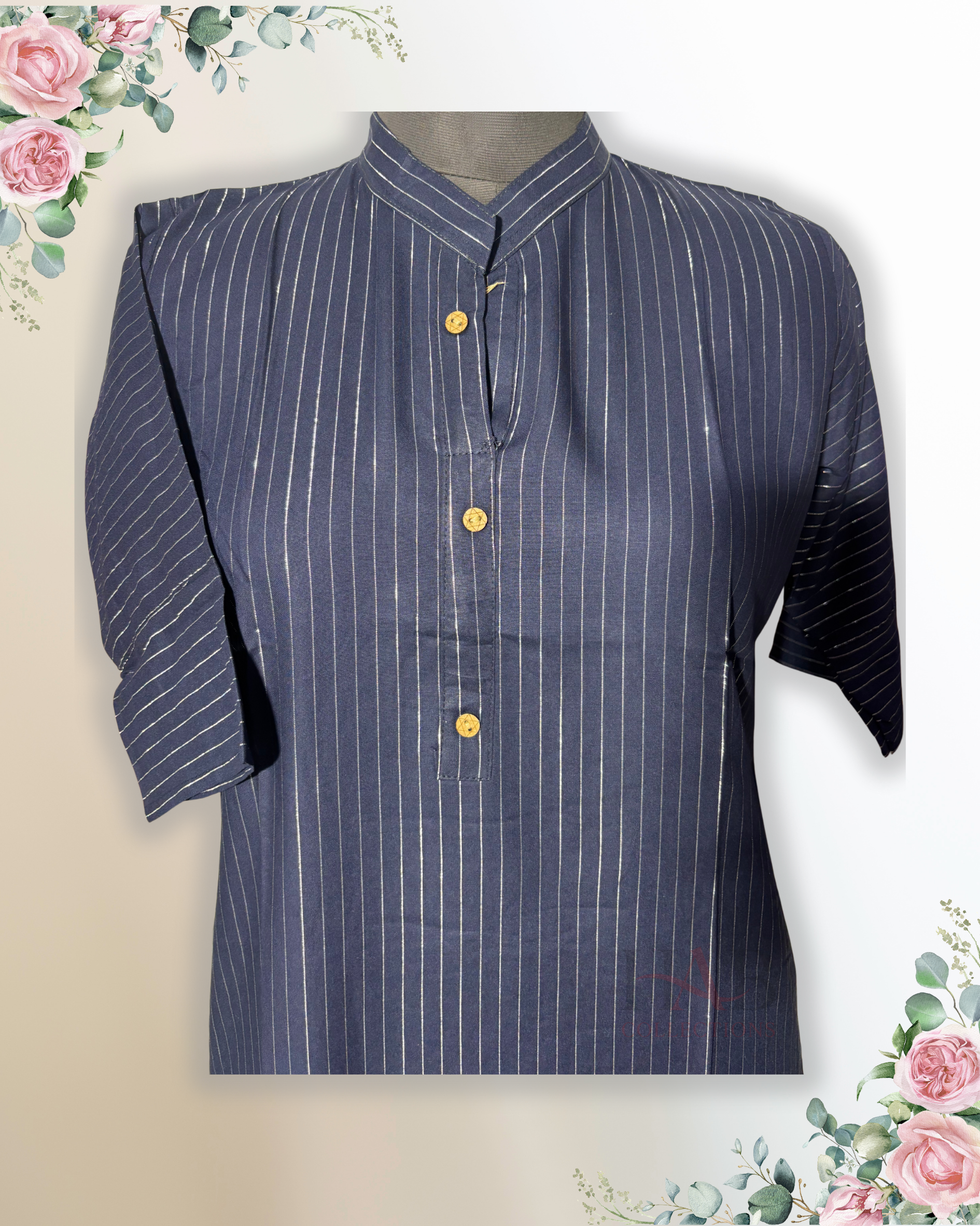 Daily Wear Navy Blue Kurti - HAB Collections