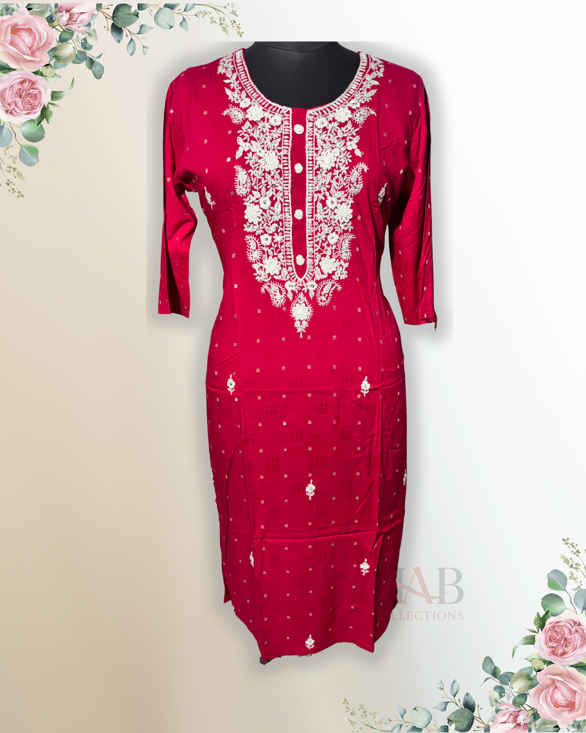 Daily Wear Pink Blue Kurti - HAB Collections
