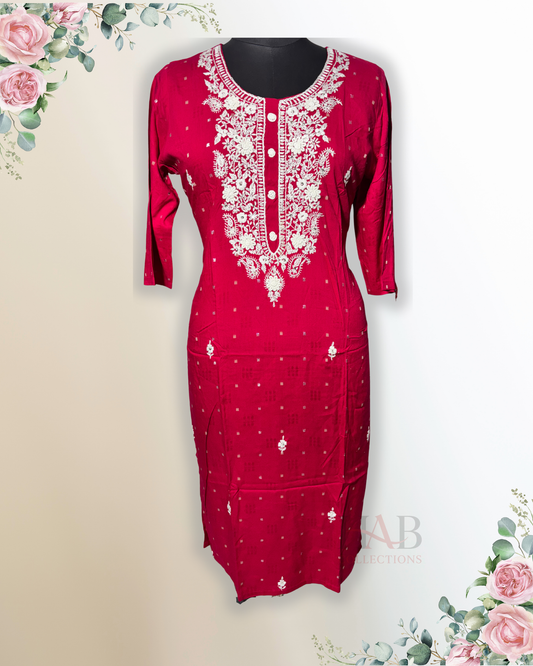 Daily Wear Pink Blue Kurti - HAB Collections