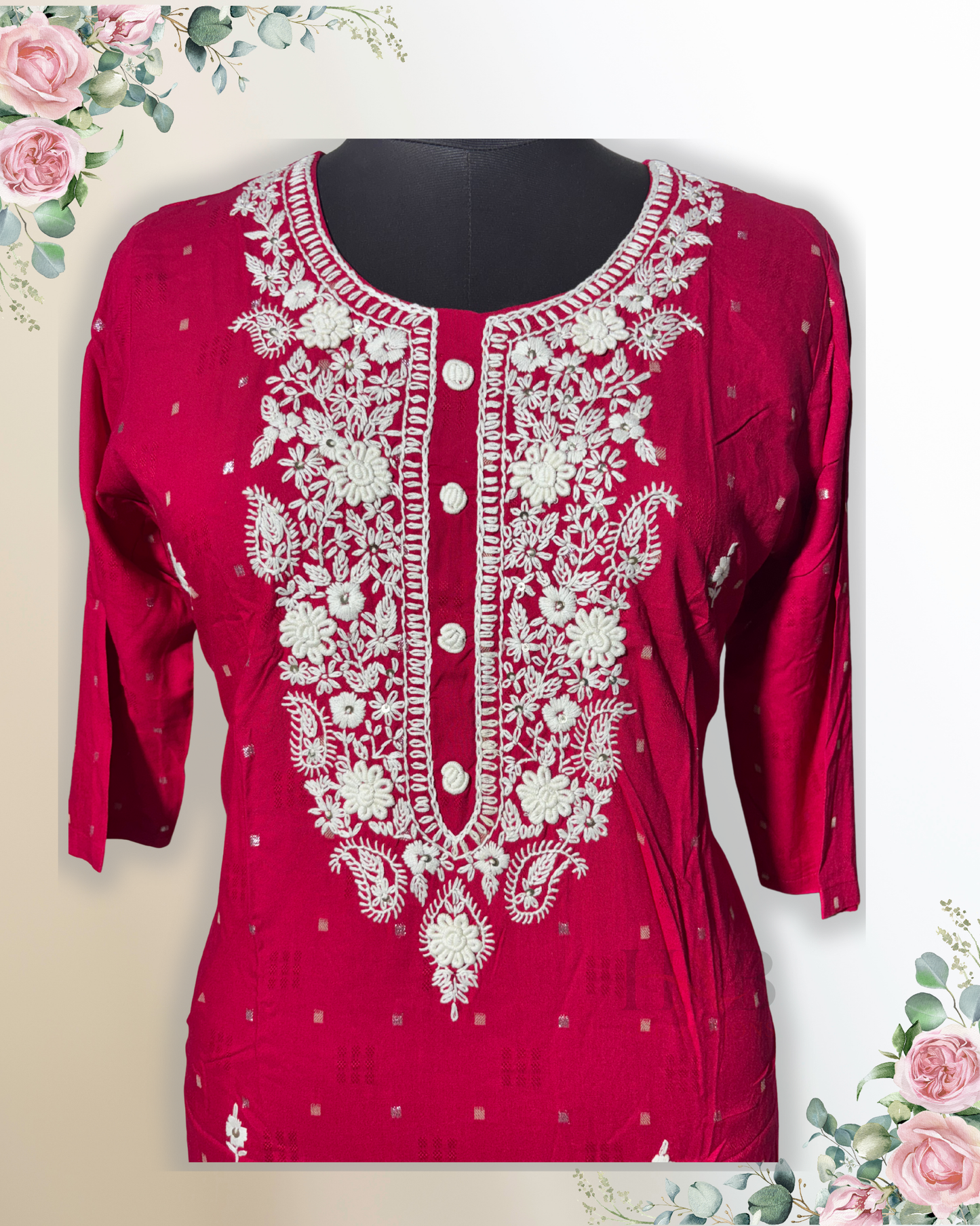 Daily Wear Pink Blue Kurti - HAB Collections