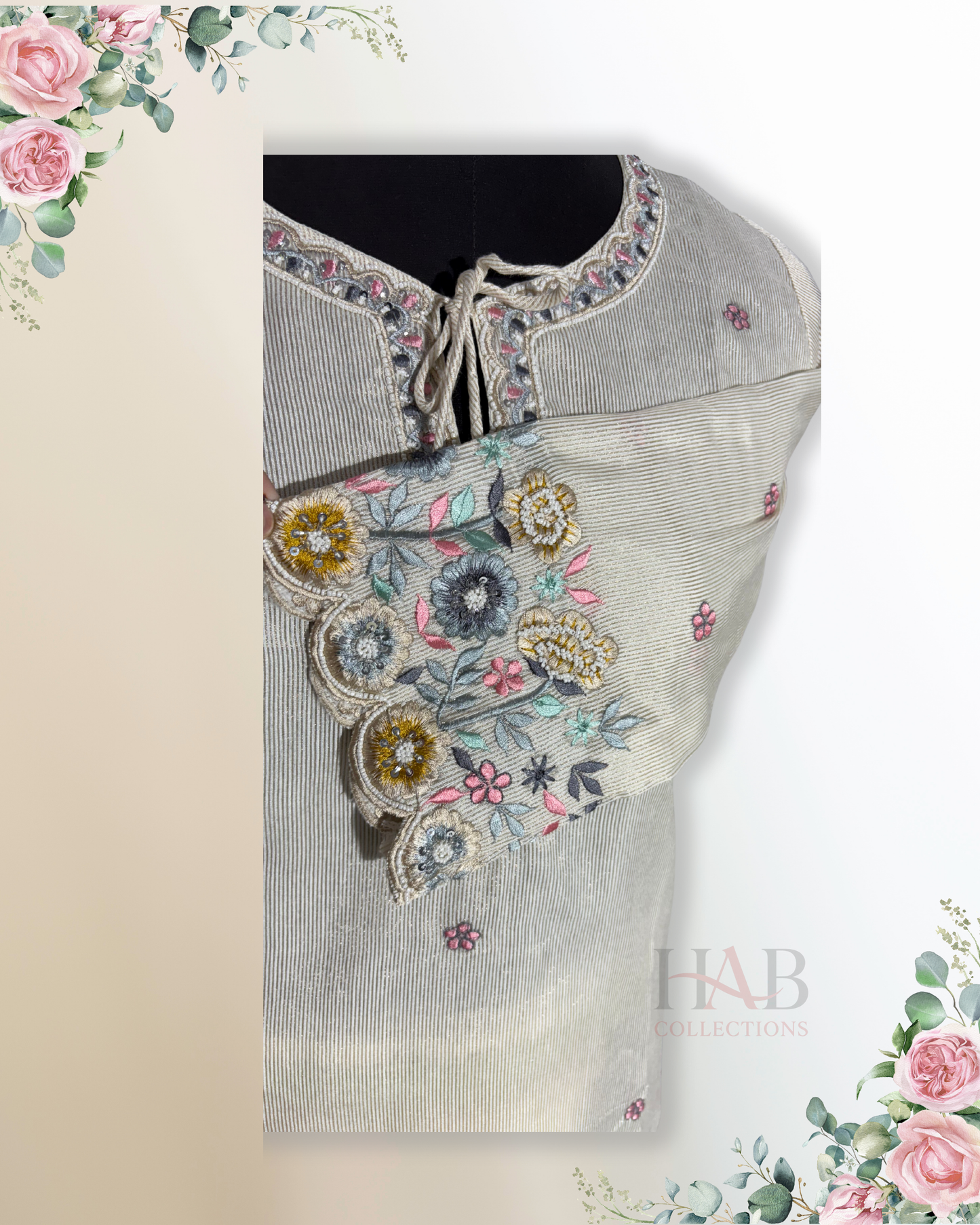 Festive Wear Beige Straight Cut Kurta Set - HAB Collections