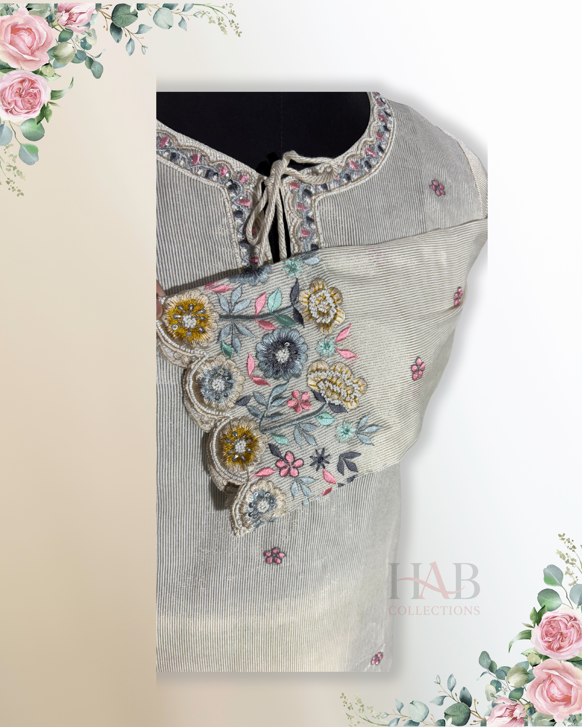 Festive Wear Beige Straight Cut Kurta Set - HAB Collections