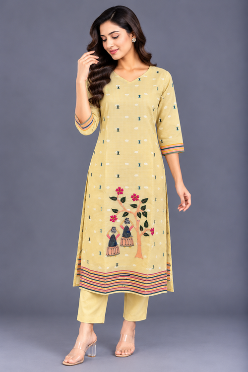 Beige Kota Kurta Set · KSBE11