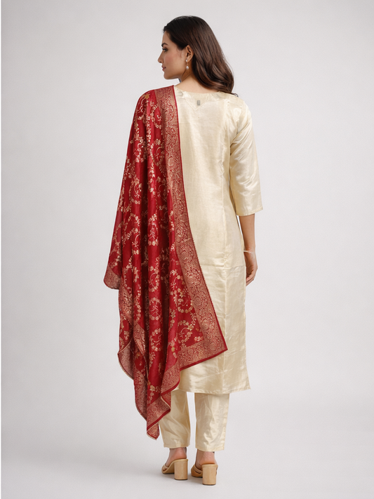 Festive Wear Beige Kurta Set