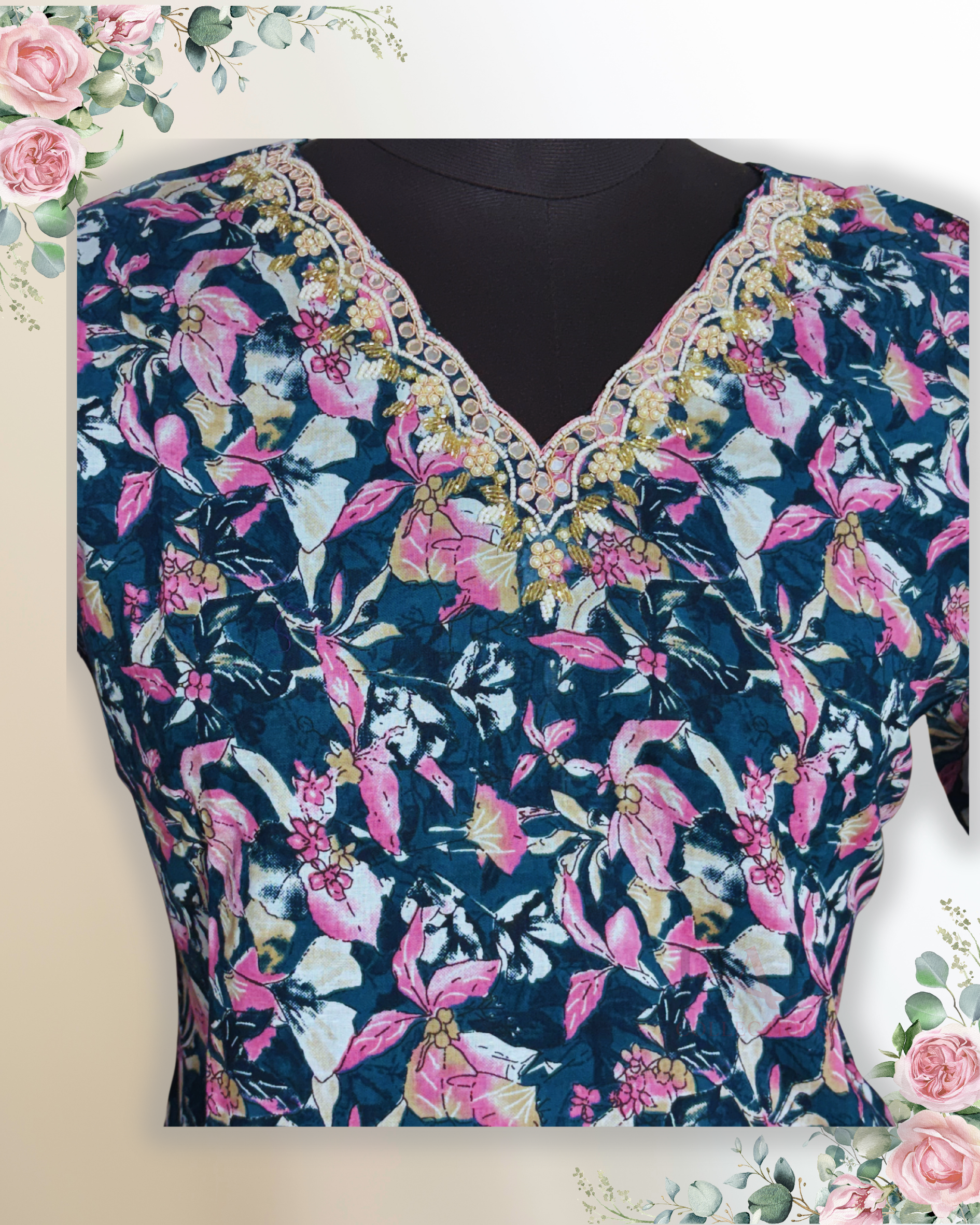 Daily Wear Blue Straight Cut Kurta Set - HAB Collections