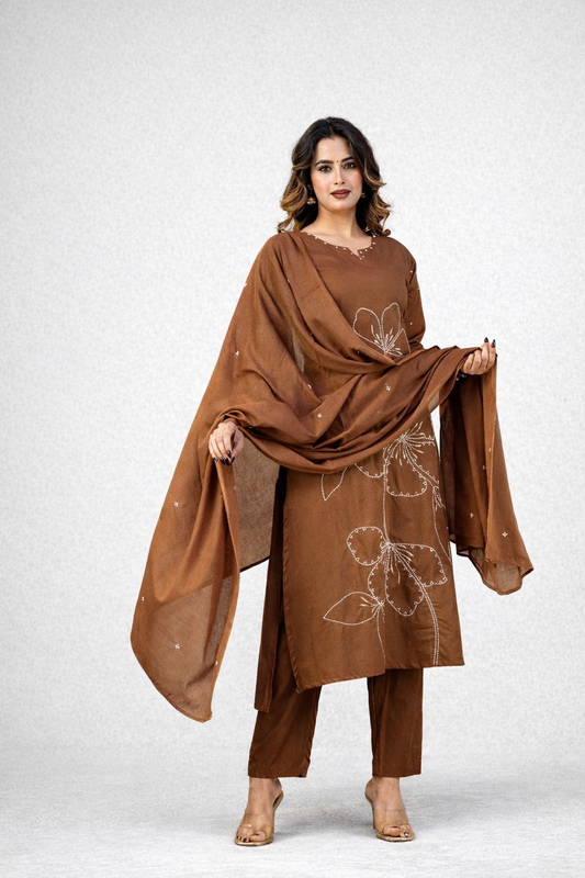 Daily Wear Brown Kurta Set