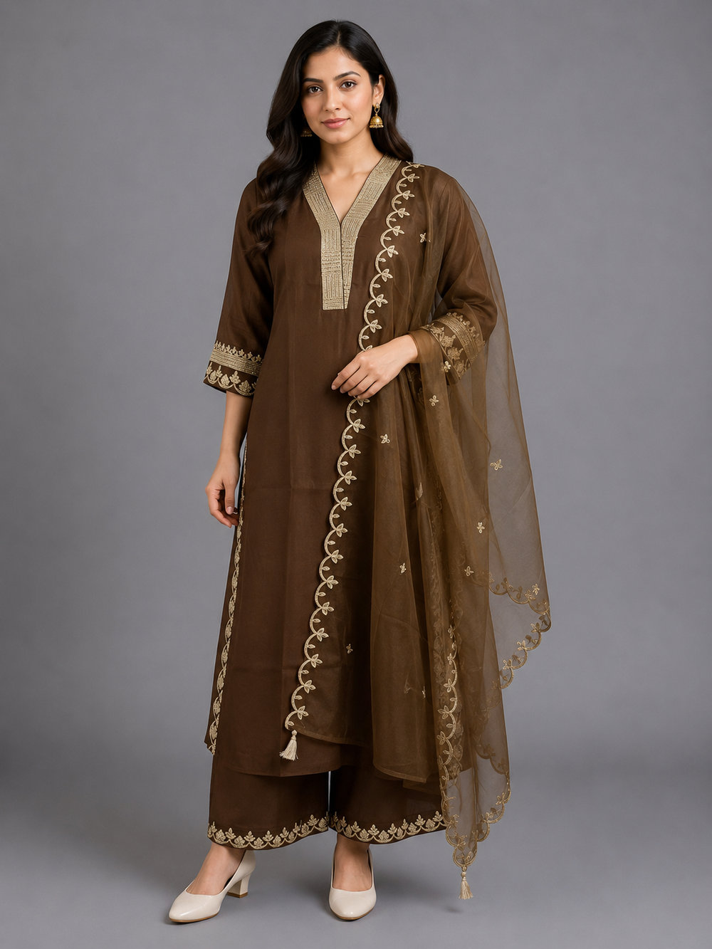 Brown Silk Kurta Set · KSBR7