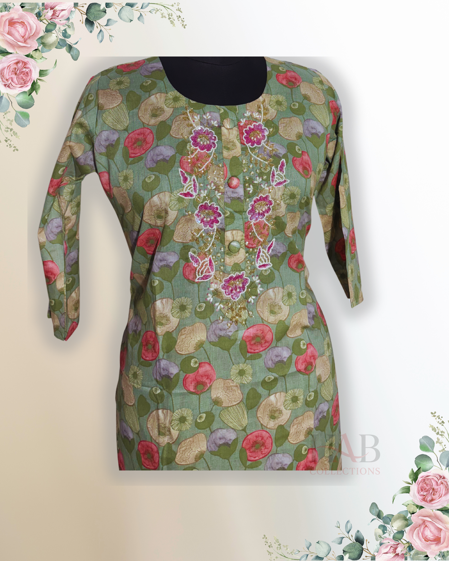 Daily Wear Green Straight Cut Kurta Set - HAB Collections