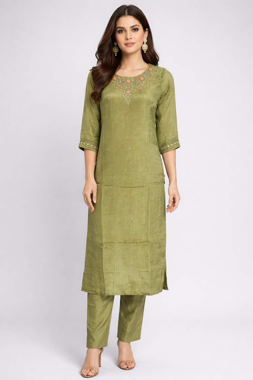 Festive Wear Green Kurta Set