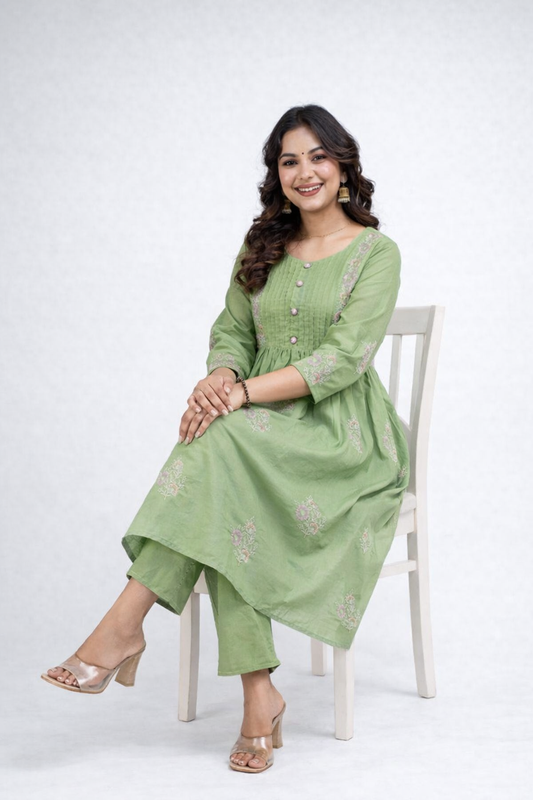Daily Wear Green Kurta Set