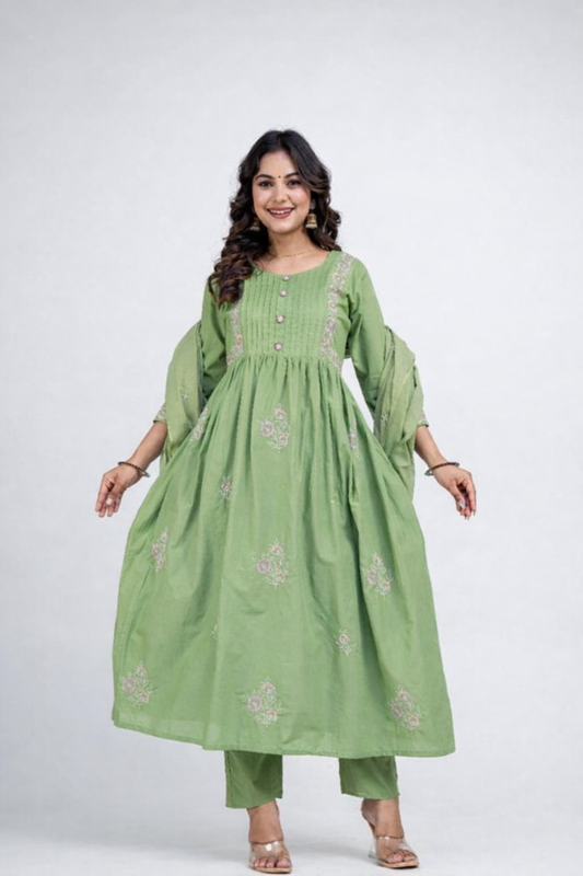 Daily Wear Green Kurta Set