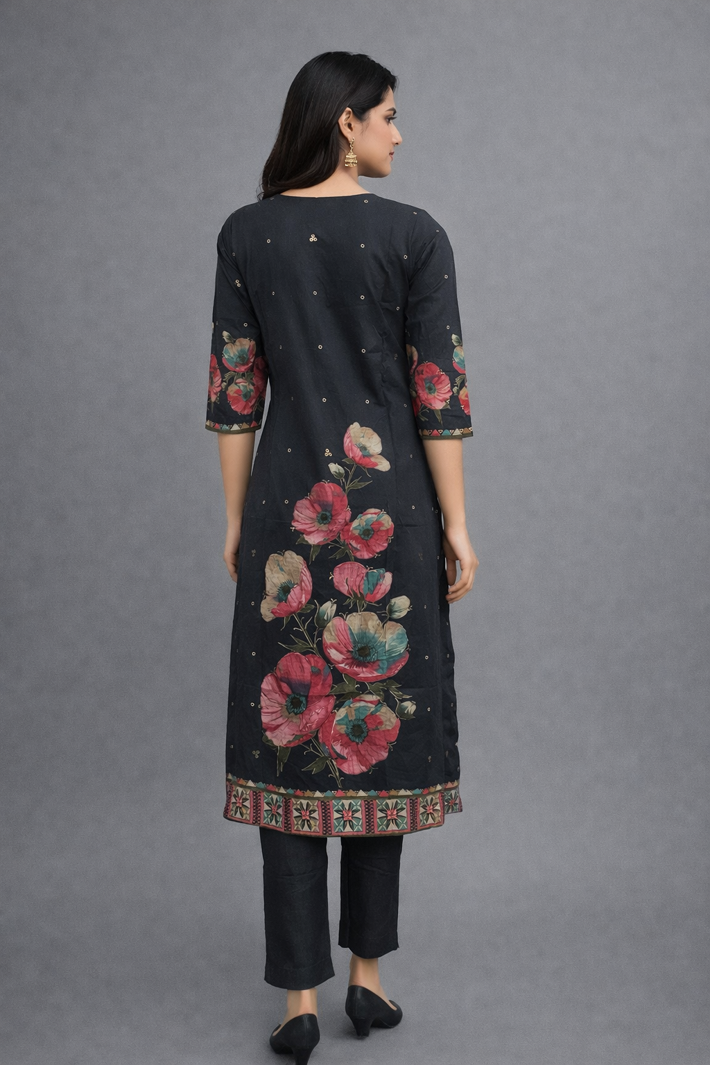 Daily Wear Grey Cotton Kurta Set