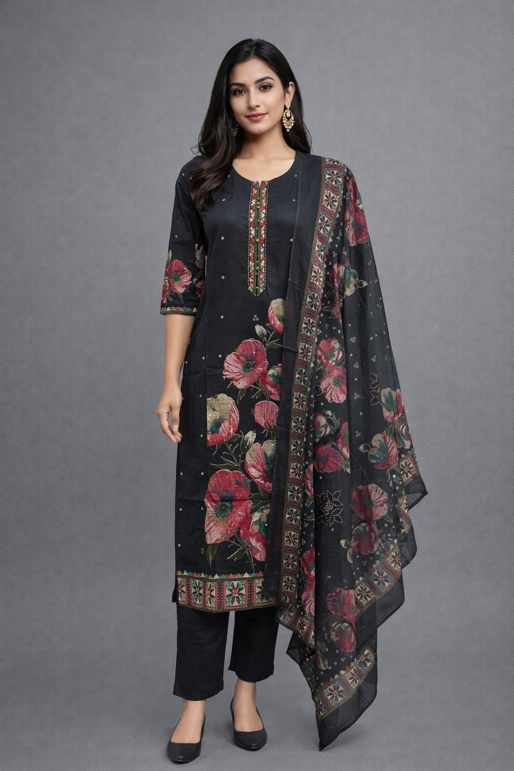 Grey Cotton Kurta Set - HAB Collections