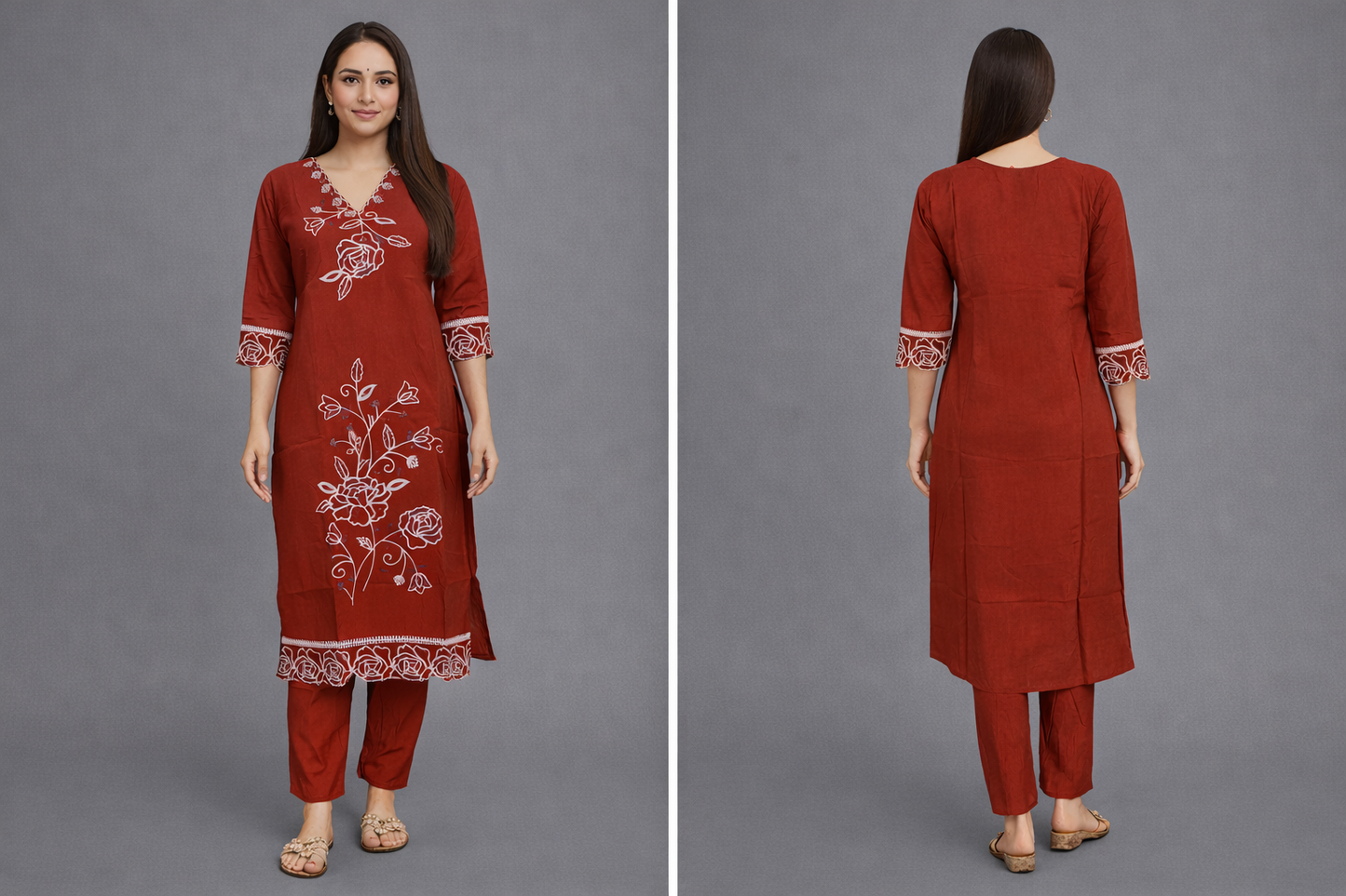 Festive Wear Orange Kurta Set