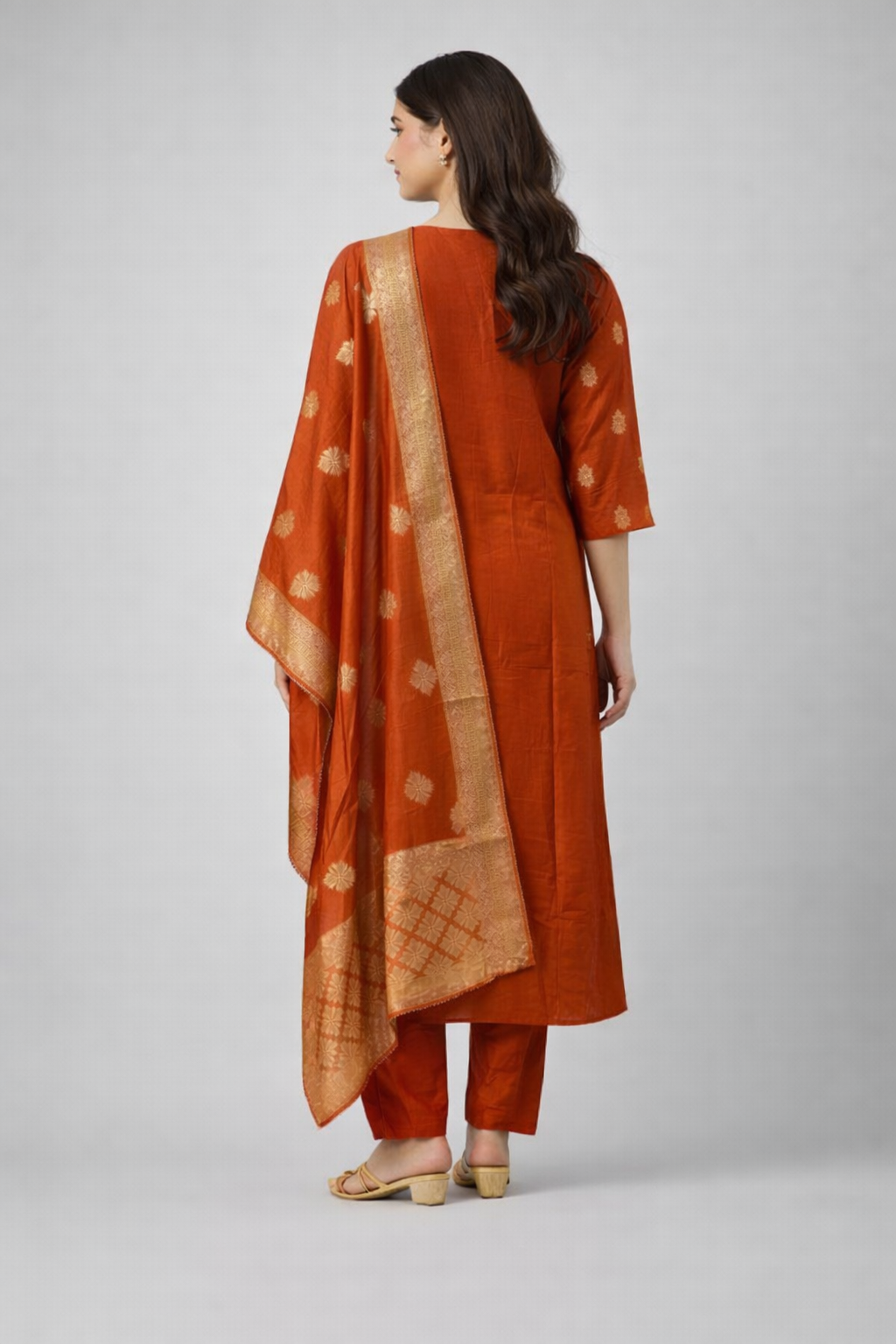 Festive Wear Orange Kurta Set