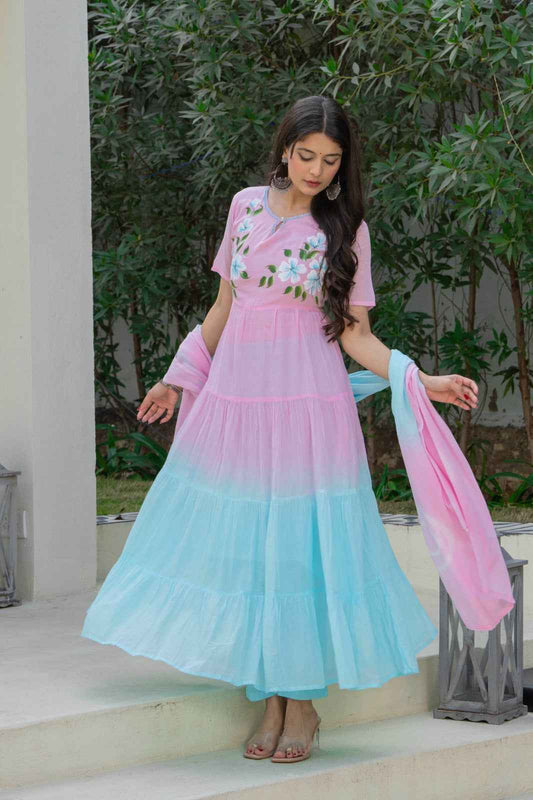 Daily Wear Pink Cotton Kurta Set