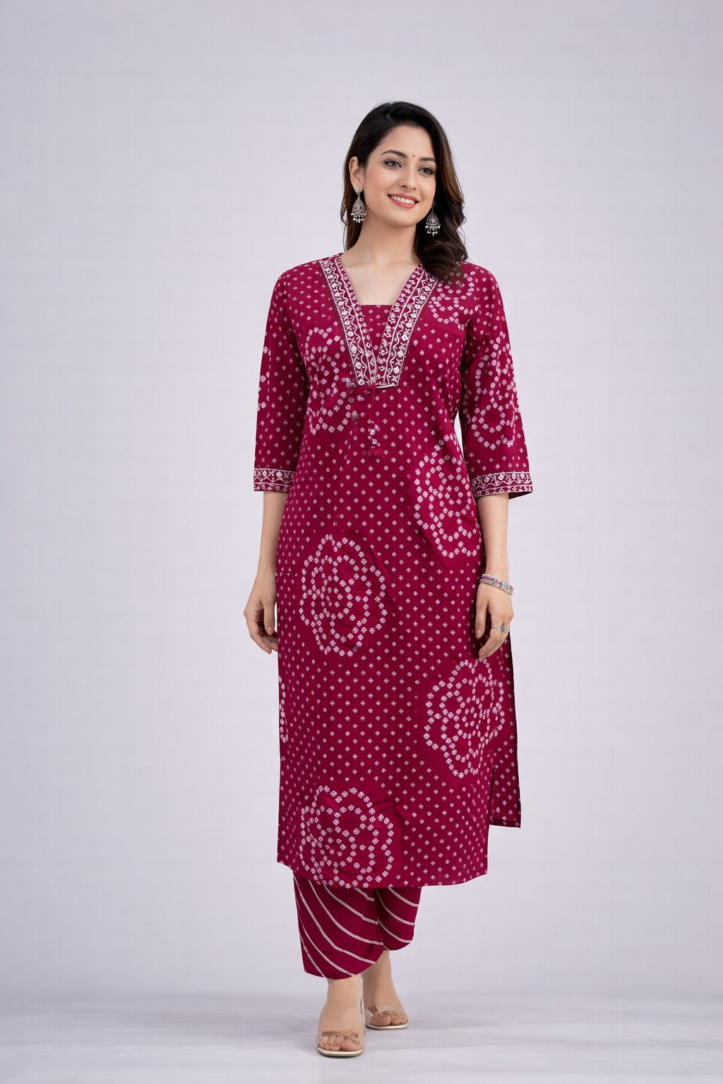 Daily Wear Pink Cotton Kurta Set - Code: KSPI8