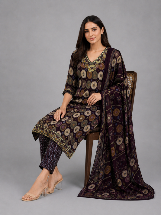 Daily Wear Purple Cotton Kurta Set - Code: KSPU10