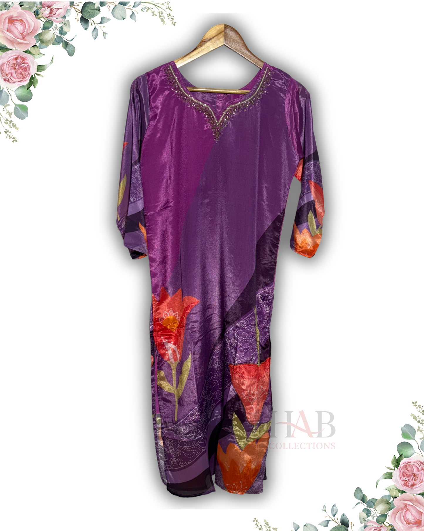 Festive Wear Purple Kurta Set – Exclusive Crape Fabric