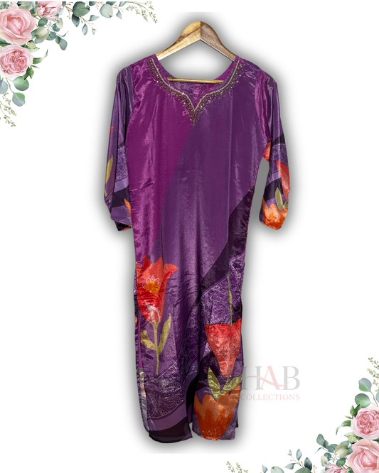 Festive Wear Purple Kurta Set – Exclusive Crape Fabric