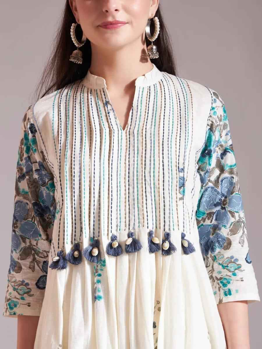 Daily Wear White Cotton Kurta Set
