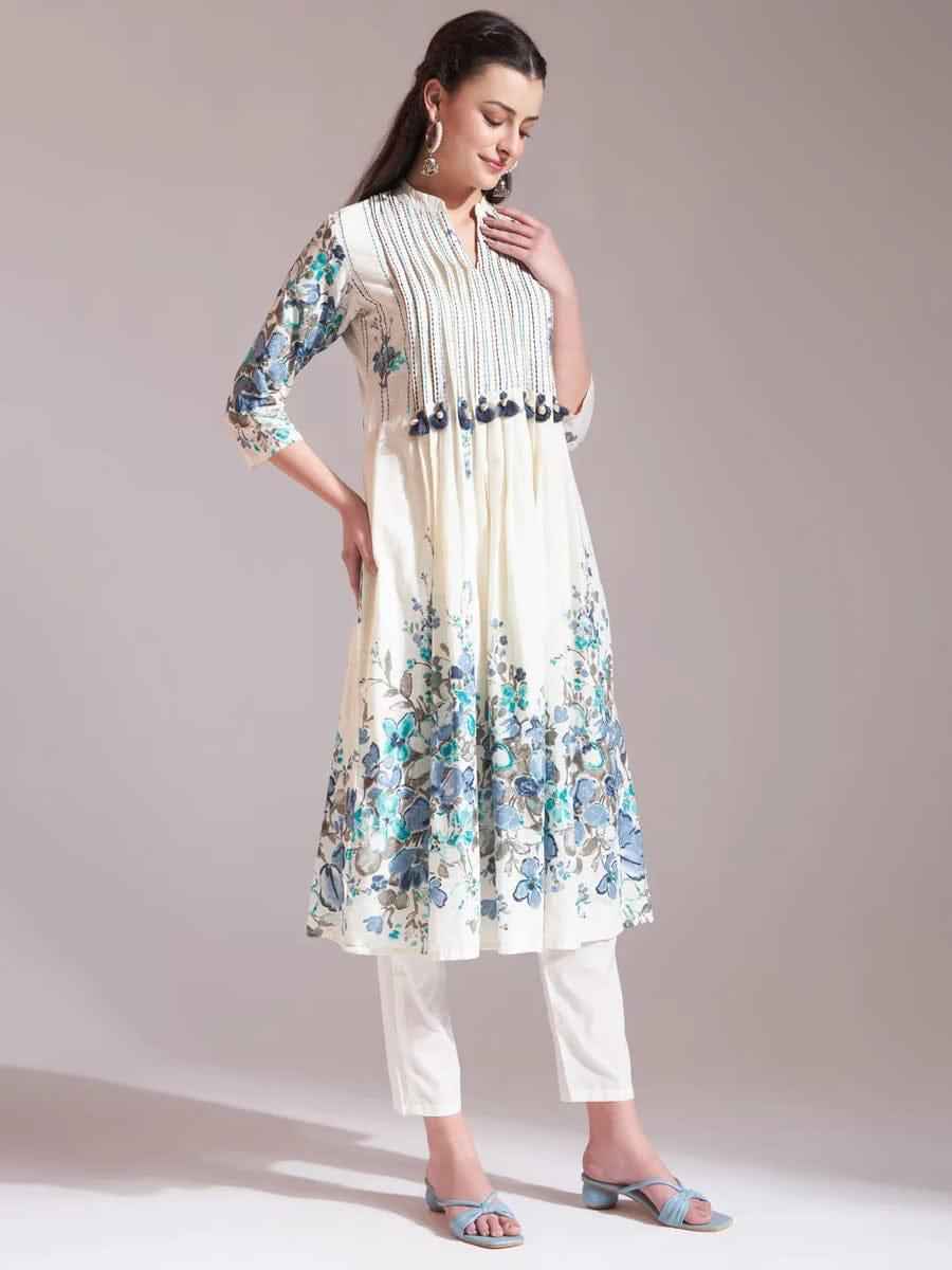 Daily Wear White Cotton Kurta Set