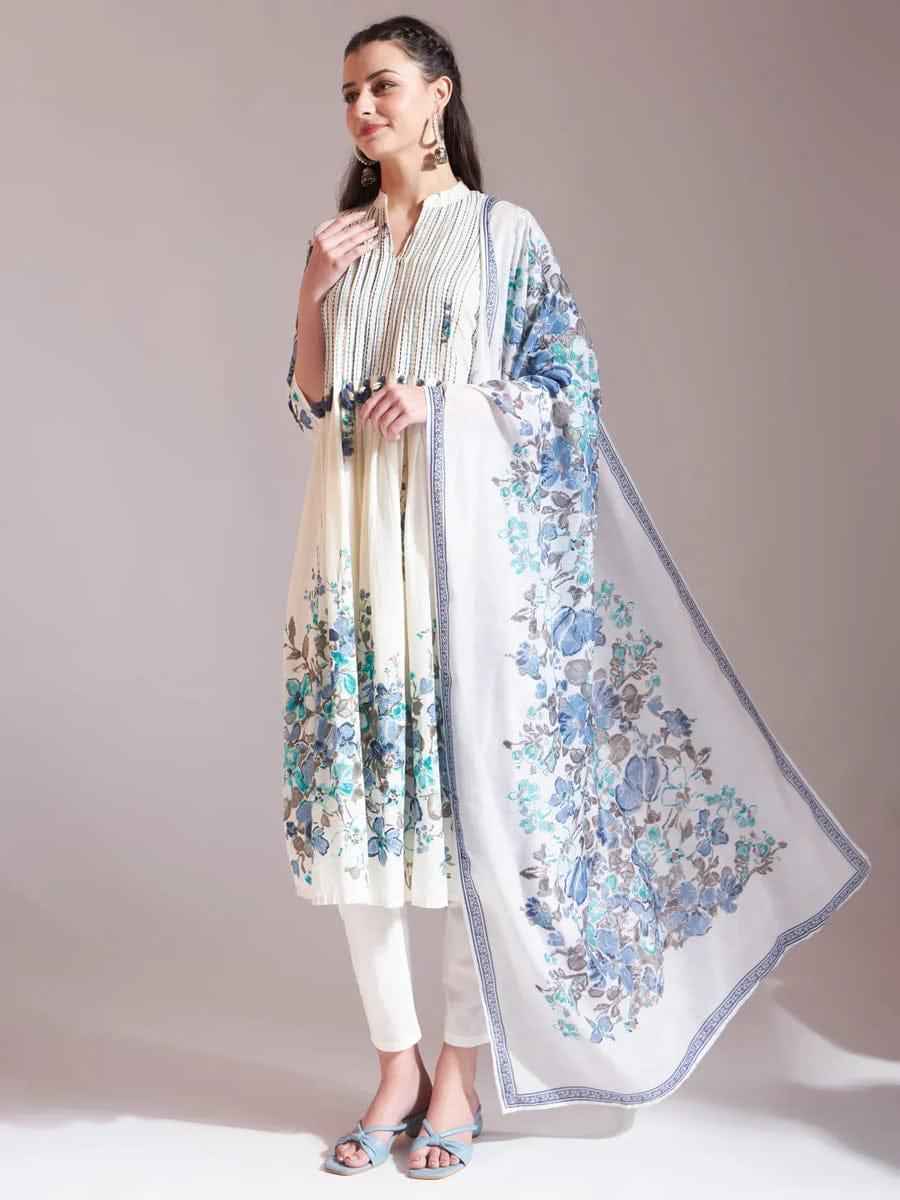 White Cotton Kurta Set - HAB Collections